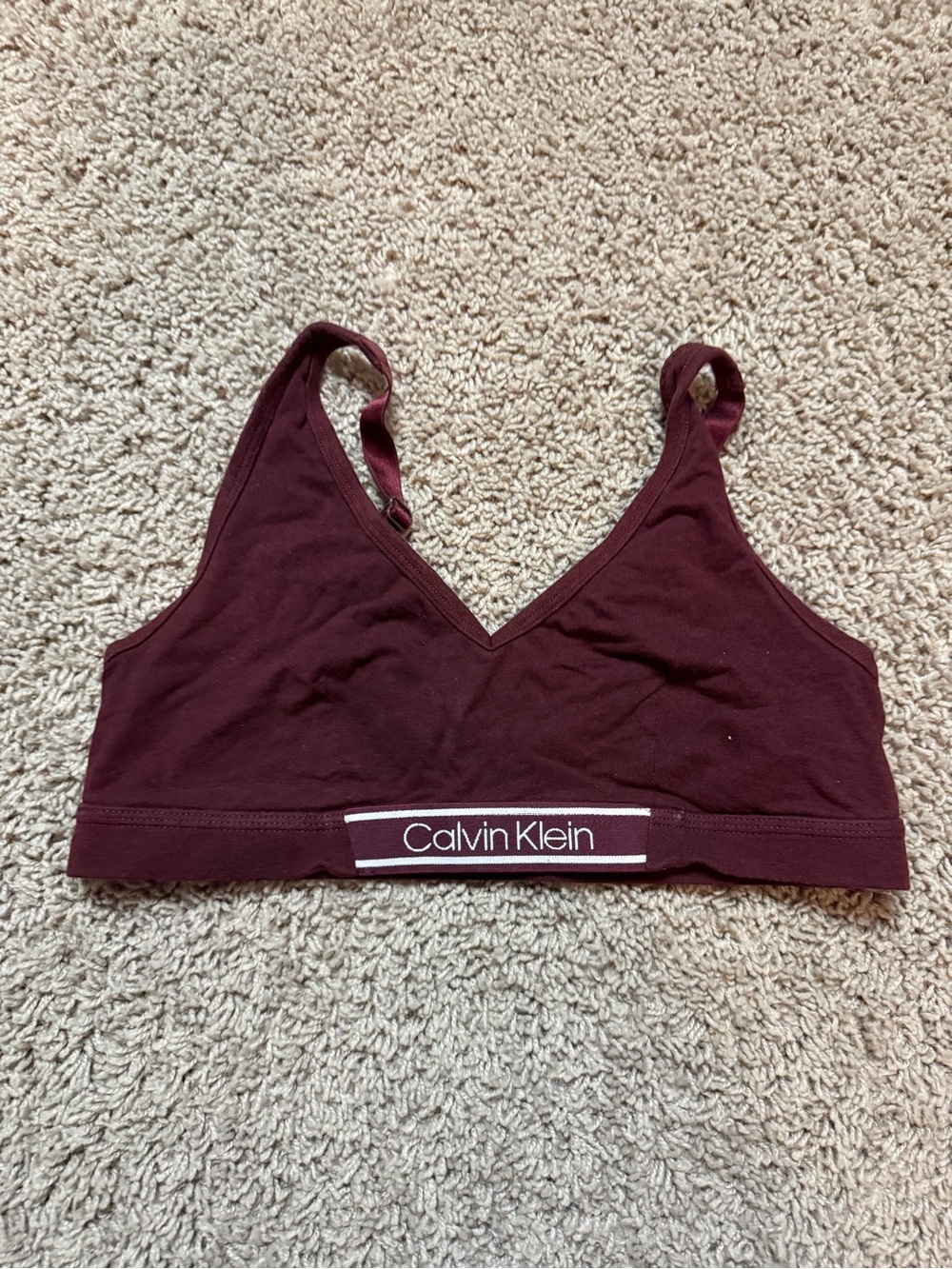 Calvin Klein Maroon / Burgundy Triangle Bralette (Size M)